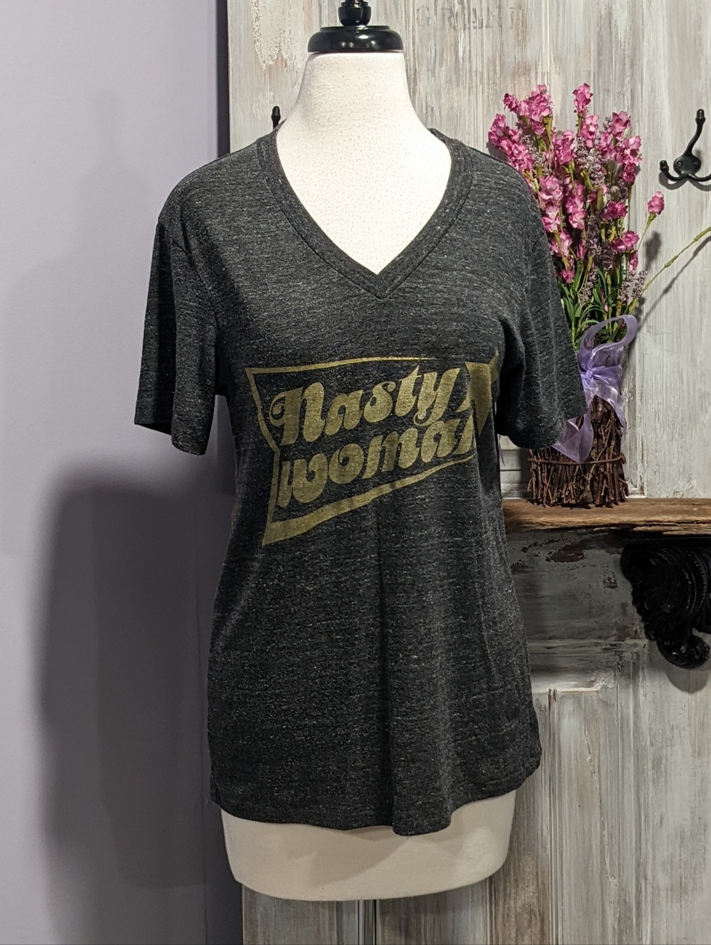Alternative Earth "Nasty Woman" Charcoal Gray Tee